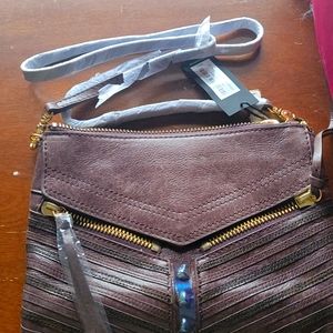 NWT Botkier Black/Espresso Leather Trigger Crossbody